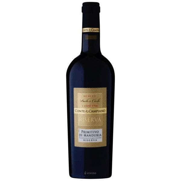Conte di Campiano Paolo e Carlo Primitivo di Manduria Riserva 2019 (750ml)