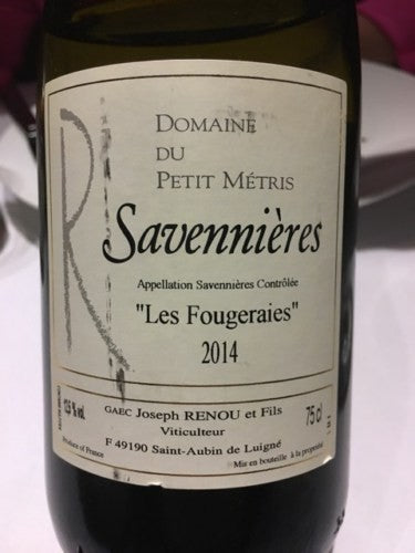 Domaine du Petit Métris Savennières 'Les Fougeraies' 2018 (750ml)