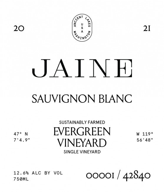 Jaine Evergreen Vineyard Chardonnay 2021 (750ml)