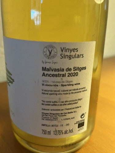 Vinyes Singulars - Malvasia de Sitges Ancestral 2020 (750ml)